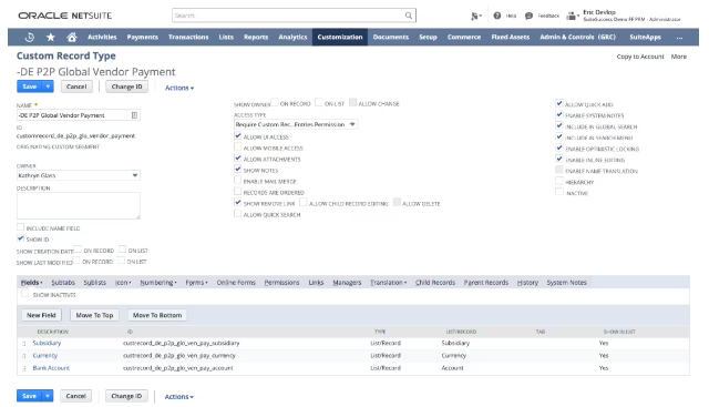 Tùy chỉnh NetSuite