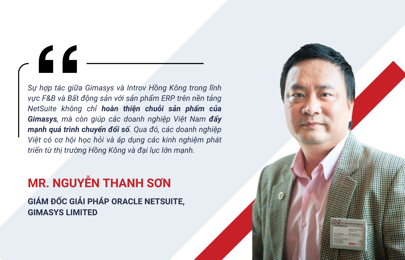 Mr. Nguyễn Thanh Sơn chia sẻ về hợp tác chiến lược với Introv